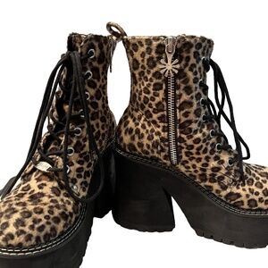 Dolls Kill Delia*s Animal Print Platform Boots size 10